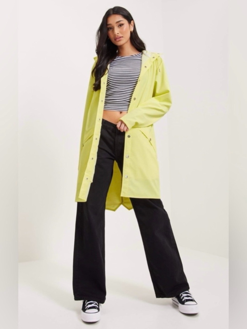 Rains Long Waterproof Unisex Jacket in Straw Size XS NWT